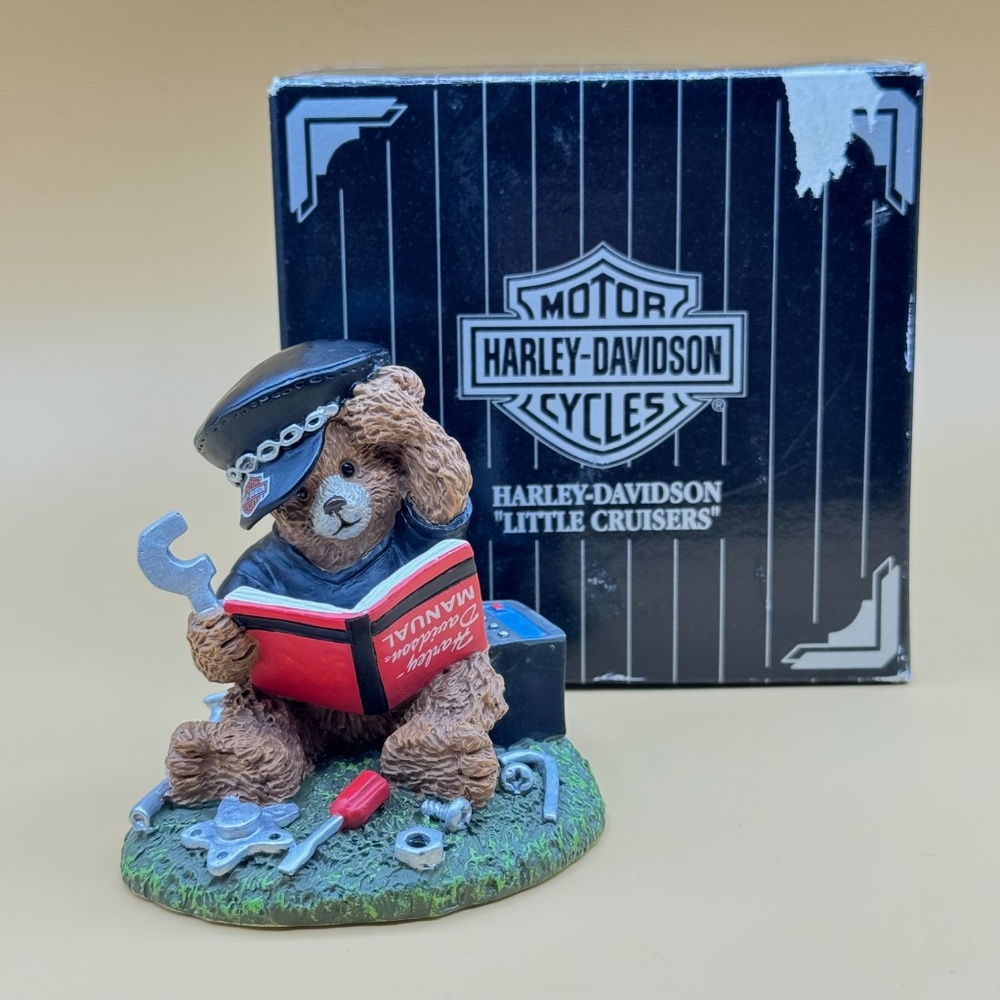 Vintage "Mr Fix-It" Harley Davidson Little Cruisers Bear Figurine MIB 1997